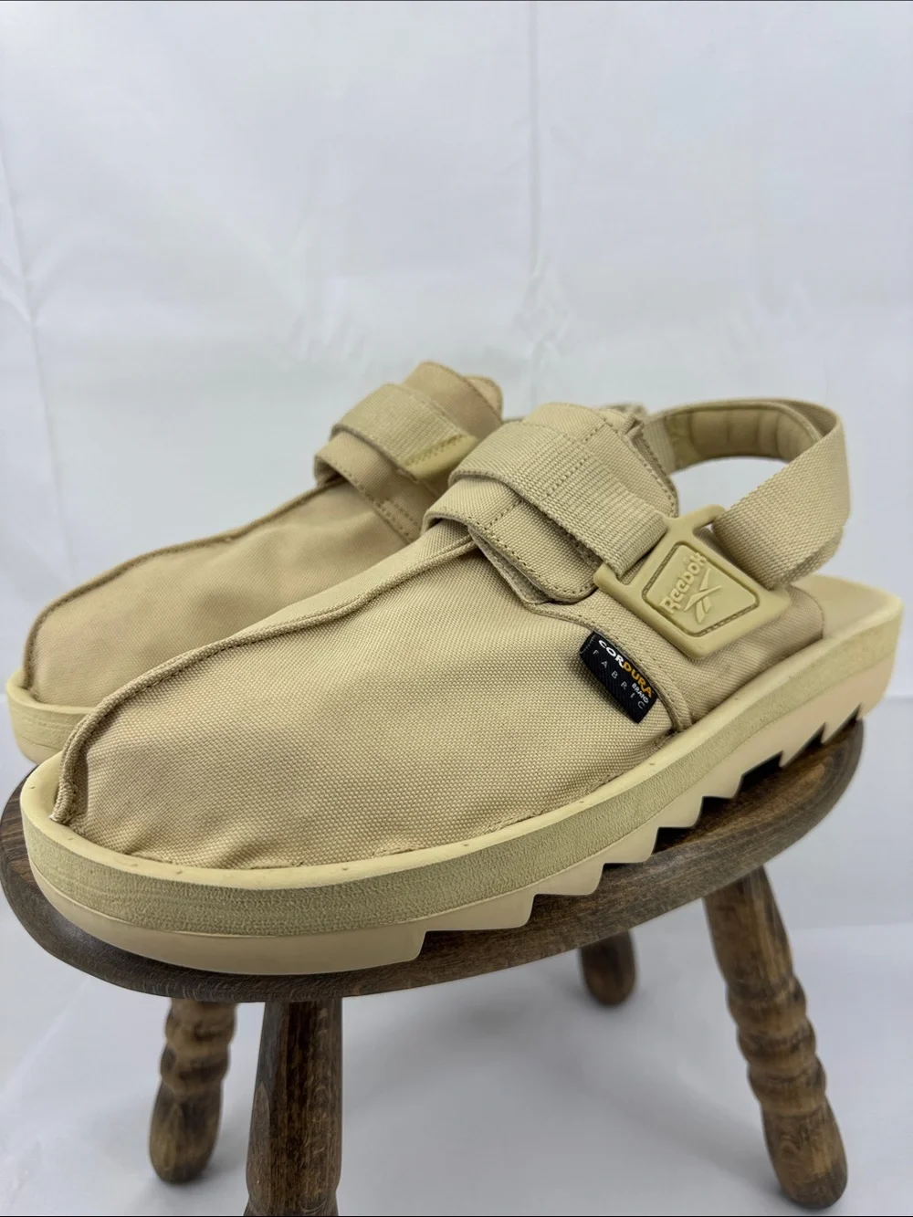 Reebok Mens Beatnik Sandals w/ Tan Cordura Canvas in Utility Beige, sz 12